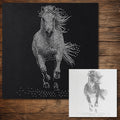 Galloping Horse Stipple Art Mylar Stencil | Realistic Wildlife Wall Crafts (Large - 300mm / 12" approx)