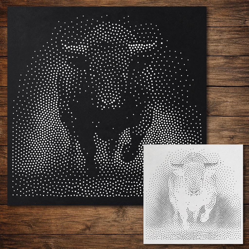 Charging Bull Stipple Art Stencil | Realistic Mylar Wall Art, Crafts (Large - 300mm / 12" approx)