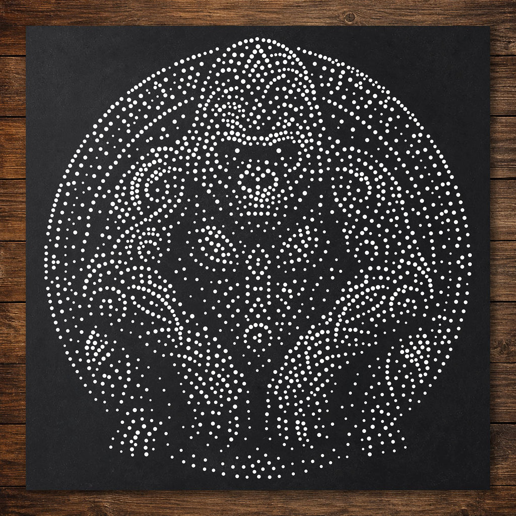 Tribal Gorilla Mandala Stencil | Realistic & Highly Detailed DIY Mylar Wall Art, Stipple Art Crafts (Large - 300mm / 12" approx)