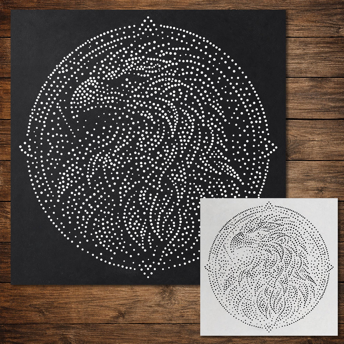 Tribal Eagle Mandala Stencil reusable Mylar stencil, 300 x 300 mm