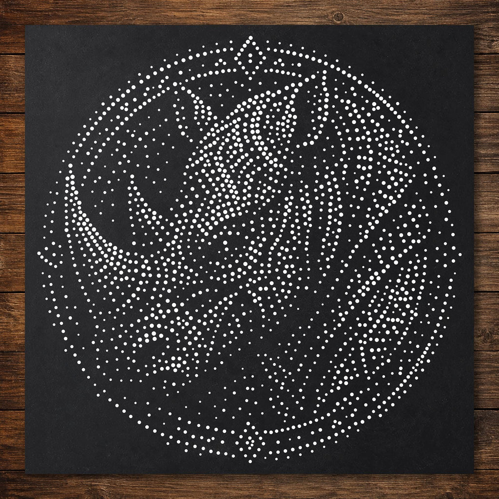 Tribal Rhino Mandala Stencil | Realistic & Highly Detailed DIY Mylar Wall Art, Stipple Art Crafts (Large - 300mm / 12" approx)