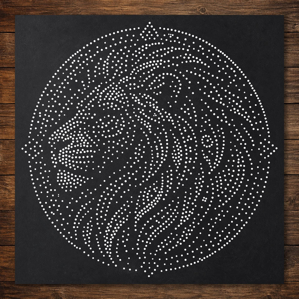 Tribal Lion Mandala Stencil | Realistic & Highly Detailed DIY Mylar Wall Art, Stipple Art Crafts (Large - 300mm / 12" approx)