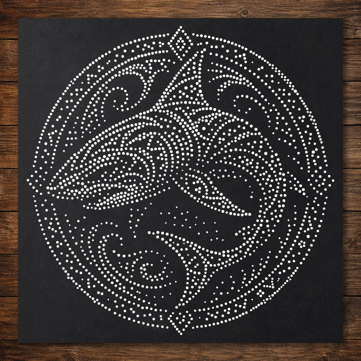 Tribal Shark Mandala Stencil | Realistic & Highly Detailed DIY Mylar Wall Art, Stipple Art Crafts (Large - 300mm / 12" approx)