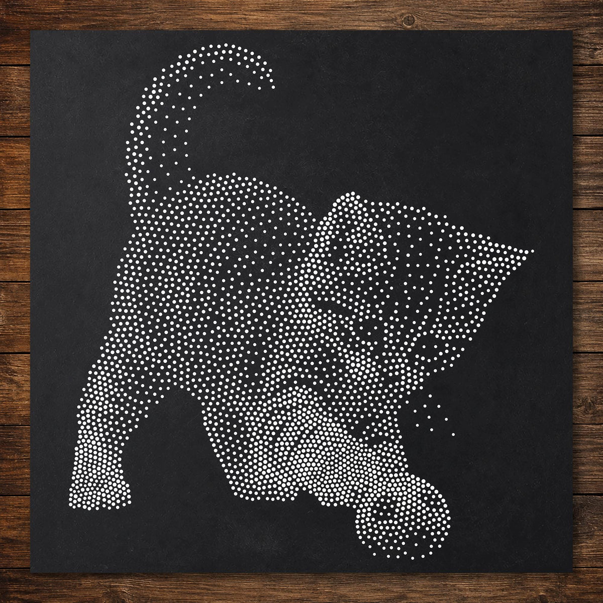 Cute Kitten Playing With Ball Stencil | Realistic Mylar Stipple Wall Art, Crafts (Large - 300mm / 12" approx)