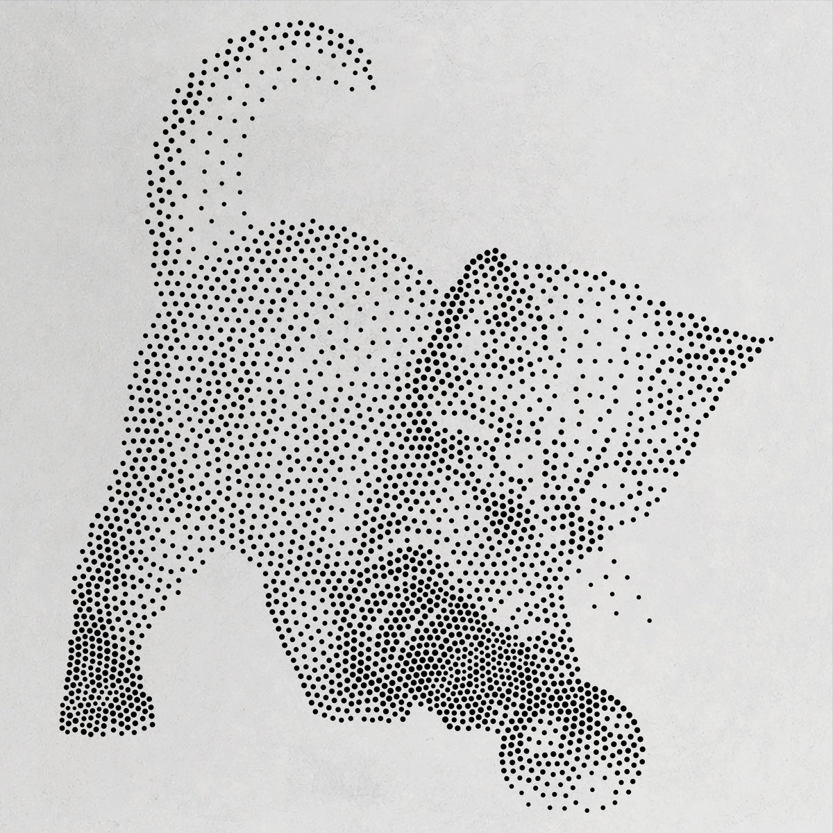 Cute Kitten Playing With Ball Stencil | Realistic Mylar Stipple Wall Art, Crafts (Large - 300mm / 12" approx)