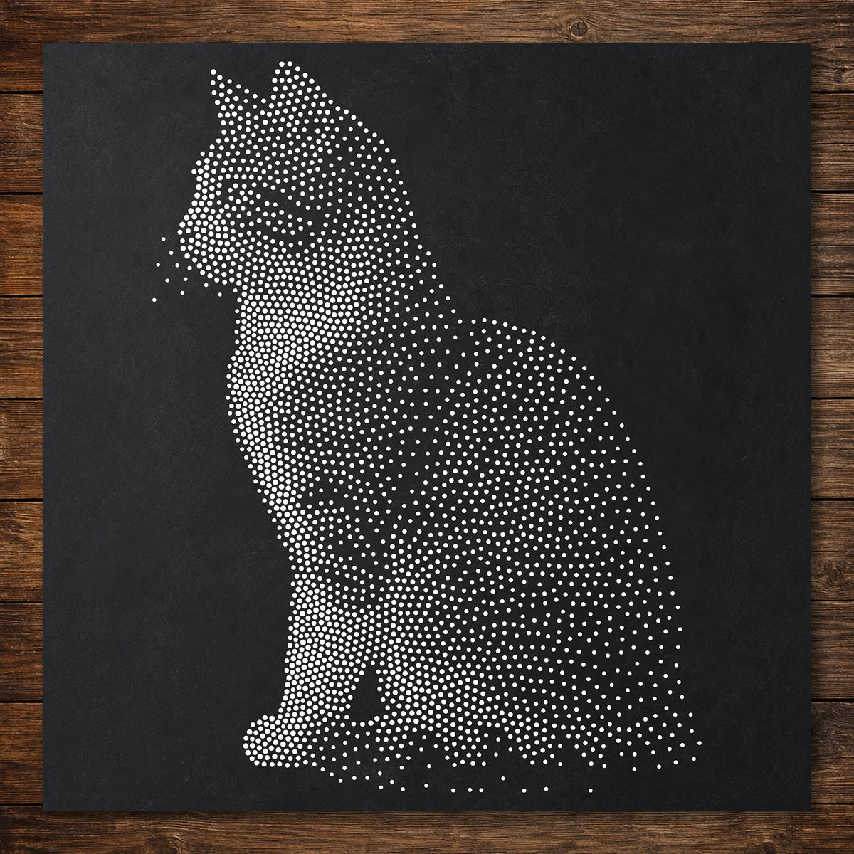 Cat Sitting Stencil | Realistic Mylar Stipple Wall Art, Crafts (Large - 300mm / 12" approx)