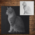Cat Sitting Stencil reusable Mylar stencil, 300 x 300 mm