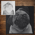 Funny Pug Dog Stencil reusable Mylar stencil, 300 x 300 mm