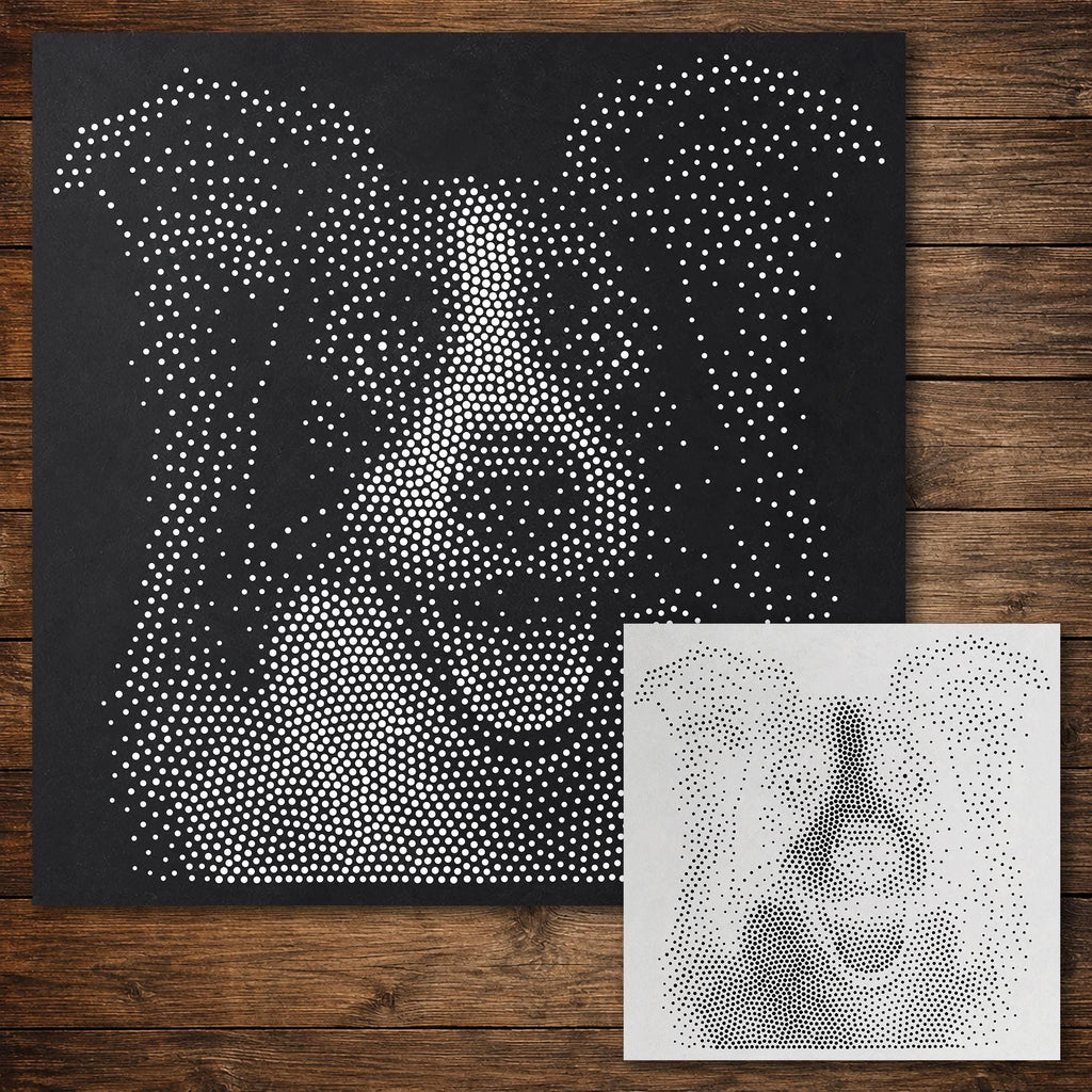 Border Collie Dog Stencil reusable Mylar stencil, 300 x 300 mm