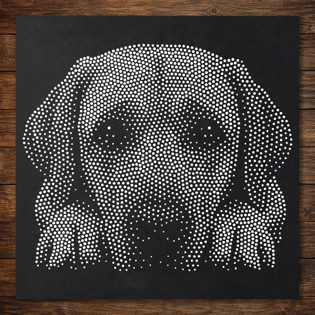 Labrador Retriever Stencil | Realistic Mylar Stipple Wall Art, Crafts (Large - 300mm / 12" approx)