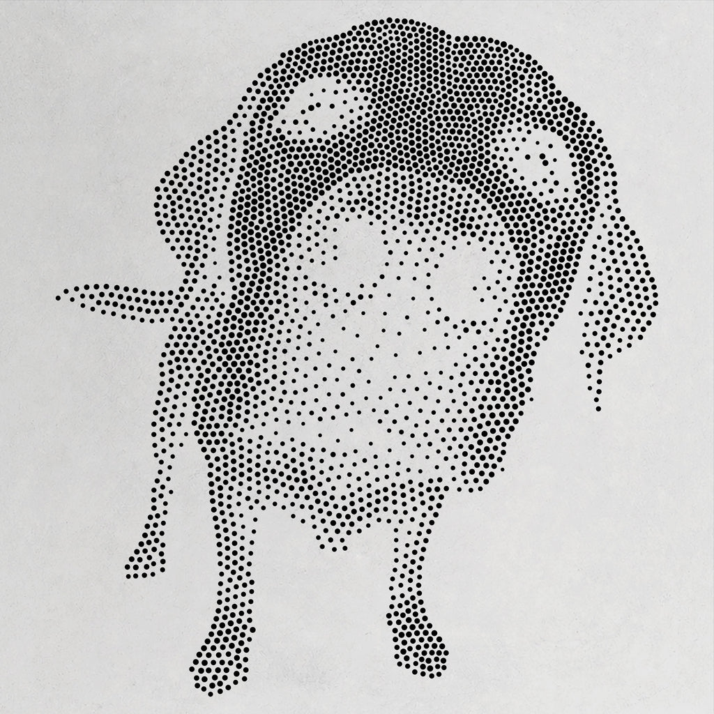 Labrador Retriever Nose Close Up Dog Stencil | Realistic Mylar Stipple Wall Art, Crafts (Large - 300mm / 12" approx)