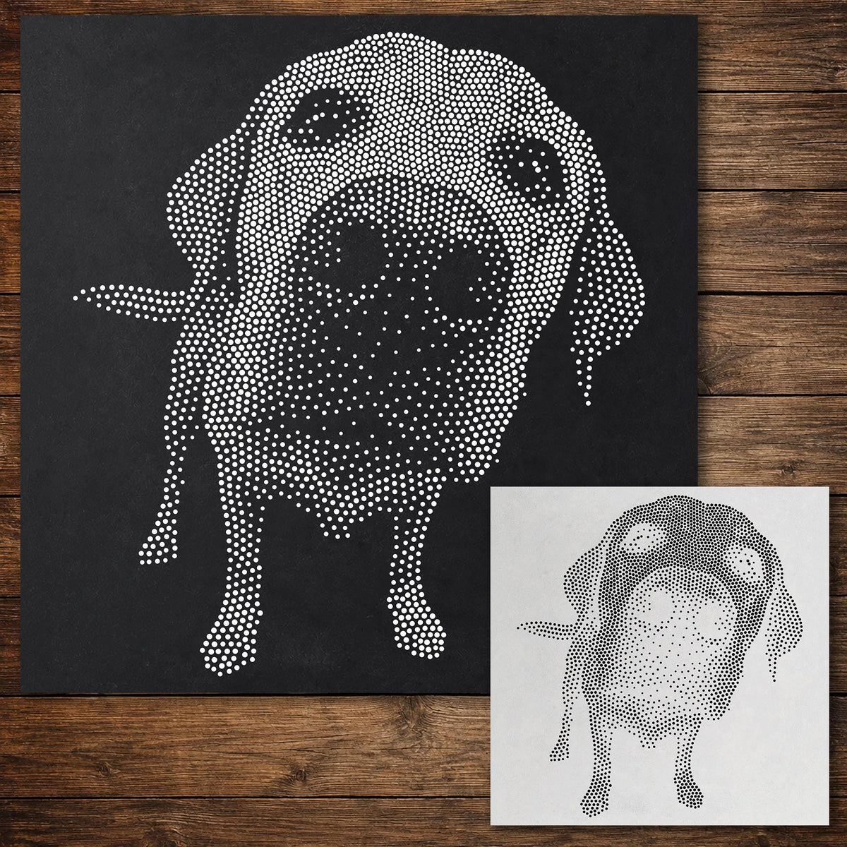 Labrador Retriever Nose Close Up Dog Stencil reusable Mylar stencil, 300 x 300 mm
