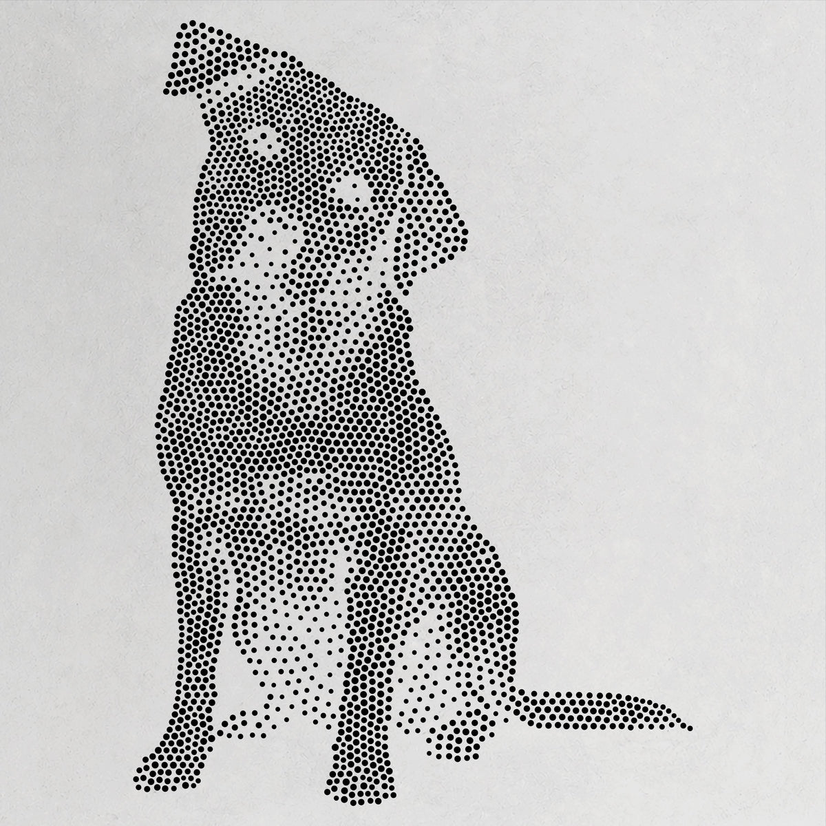 Labrador Retriever Alert Dog Stencil | Realistic Mylar Stipple Wall Art, Crafts (Large - 300mm / 12" approx)