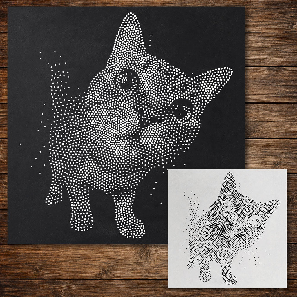 Tabby Cat Close Up Stencil reusable Mylar stencil, 300 x 300 mm