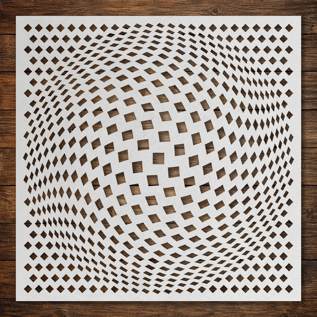 Geometric Grid #9 Stencil reusable Mylar stencil, 300 x 300 mm