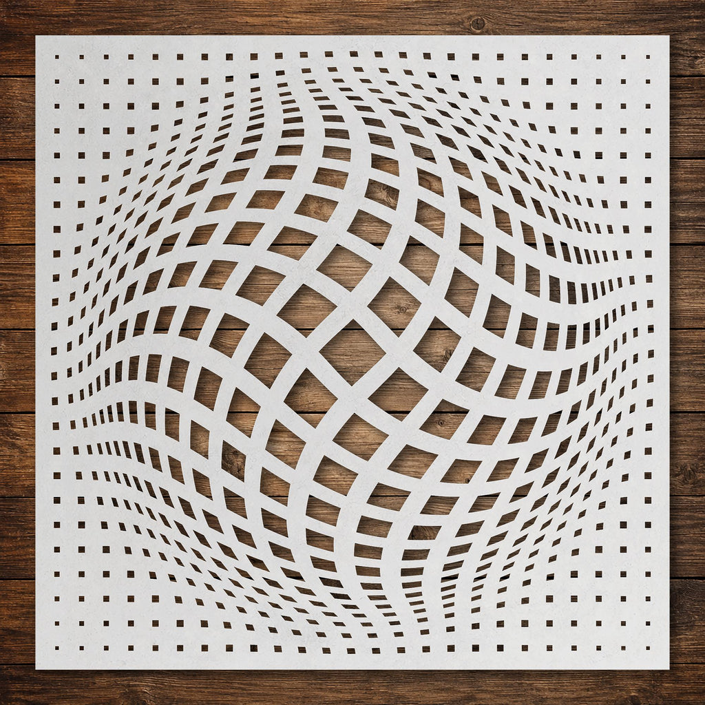 Geometric Grid #11 Stencil reusable Mylar stencil, 300 x 300 mm