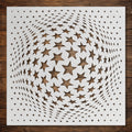 Geometric Grid #12 Stencil reusable Mylar stencil, 300 x 300 mm