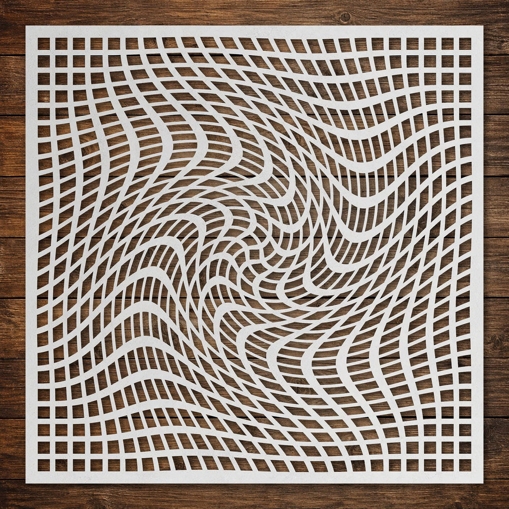 Geometric Grid #8 Stencil reusable Mylar stencil, 300 x 300 mm