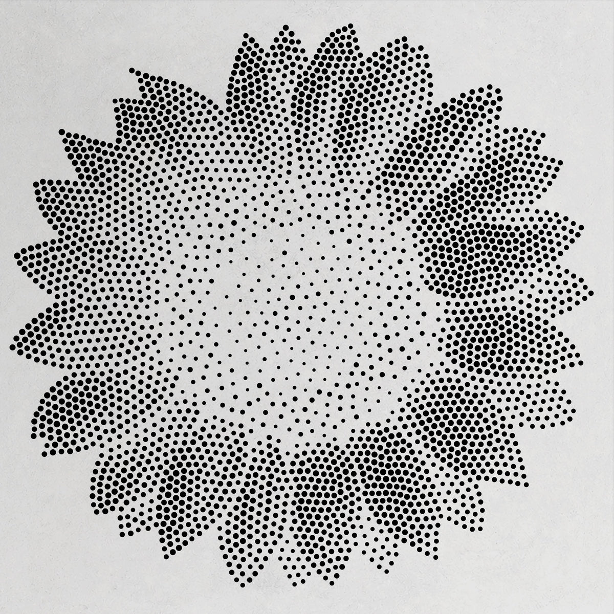 Sunflower Stencil | Realistic Mylar Stipple Wall Art, Crafts (Large - 300mm / 12" approx)