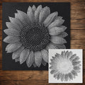 Sunflower Stencil reusable Mylar stencil, 300 x 300 mm