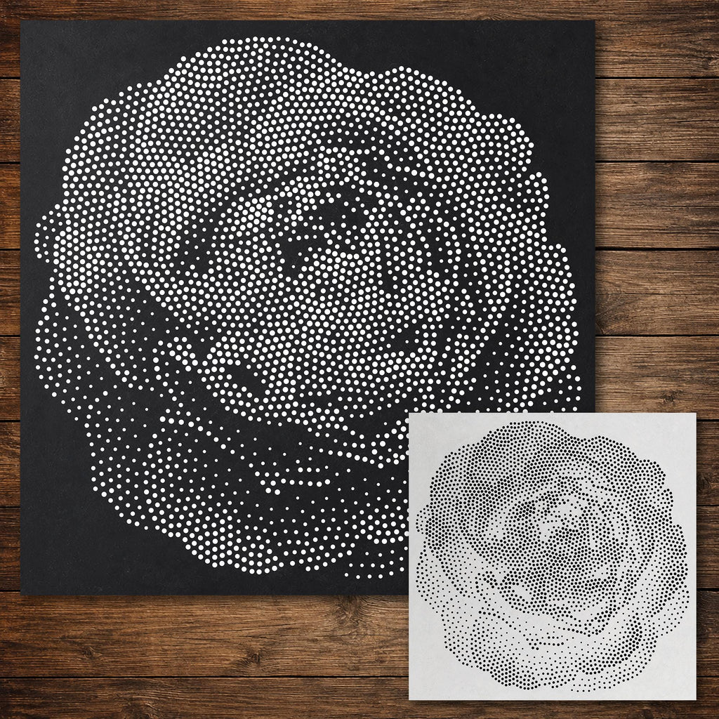 Peony Flower Bloom Stencil reusable Mylar stencil, 300 x 300 mm