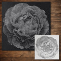 Peony Flower Bloom Stencil reusable Mylar stencil, 300 x 300 mm