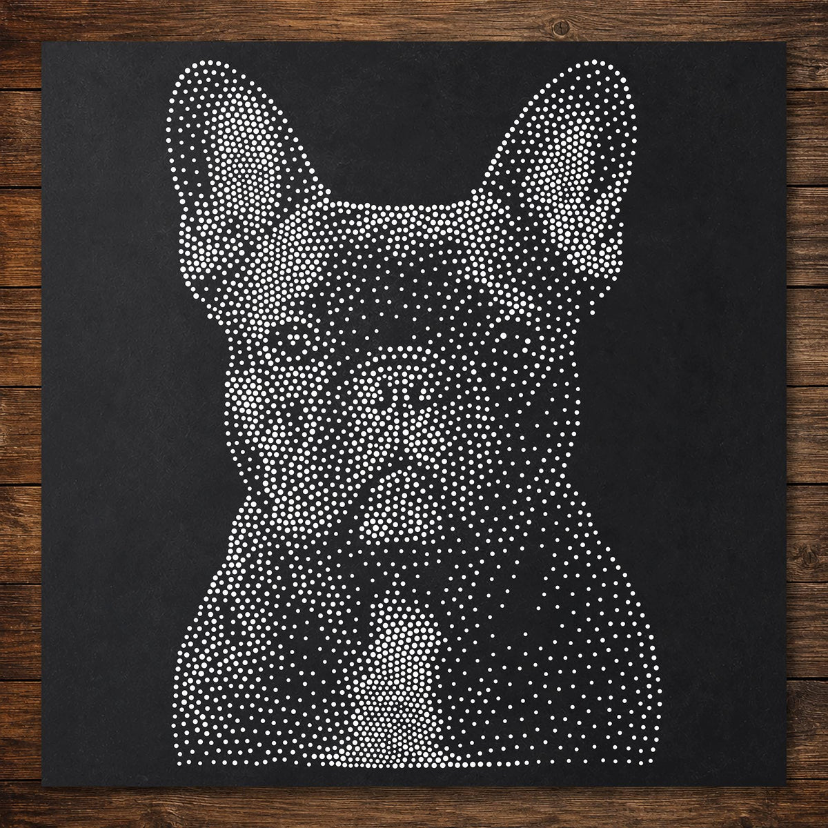 French Bulldog Dog Stencil | Realistic Mylar Stipple Wall Art, Crafts (Large - 300mm / 12" approx)