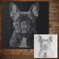 French Bulldog Dog Stencil reusable Mylar stencil, 300 x 300 mm