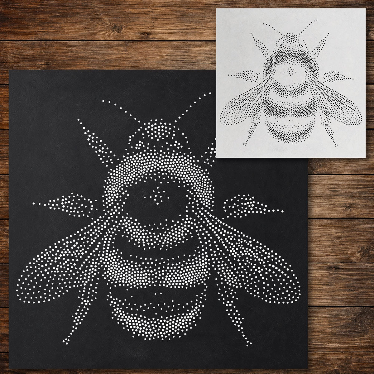 Bumblebee Stencil reusable Mylar stencil, 300 x 300 mm