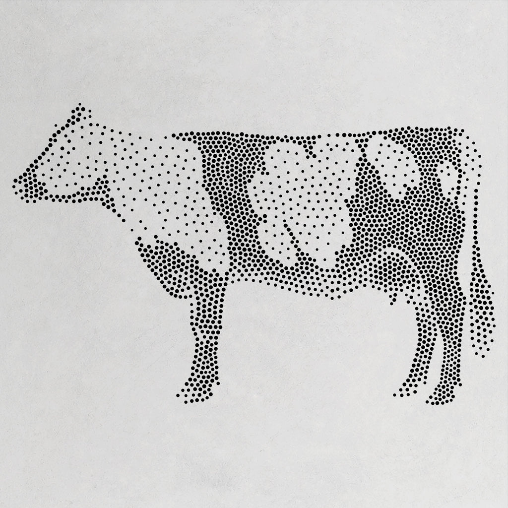 Cow Stencil | Realistic Mylar Stipple Wall Art, Crafts (Large - 300mm / 12" approx)