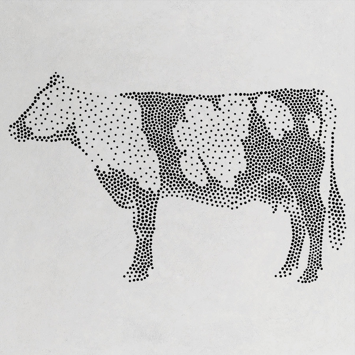 Cow Stencil | Realistic Mylar Stipple Wall Art, Crafts (Large - 300mm / 12" approx)