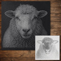 Sheep Face Portrait Stencil reusable Mylar stencil, 300 x 300 mm