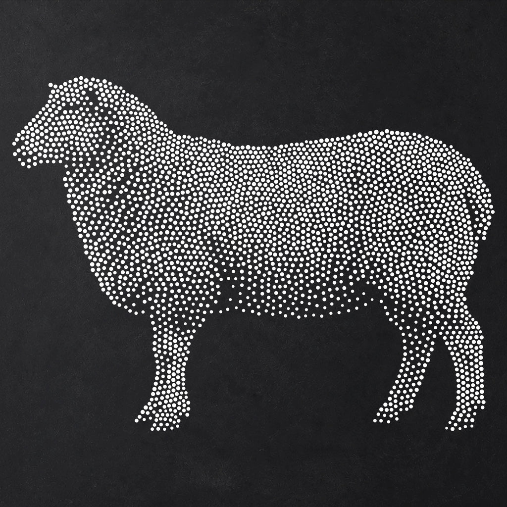 Sheep Stencil | Realistic Mylar Stipple Wall Art, Crafts (Large - 300mm / 12" approx)