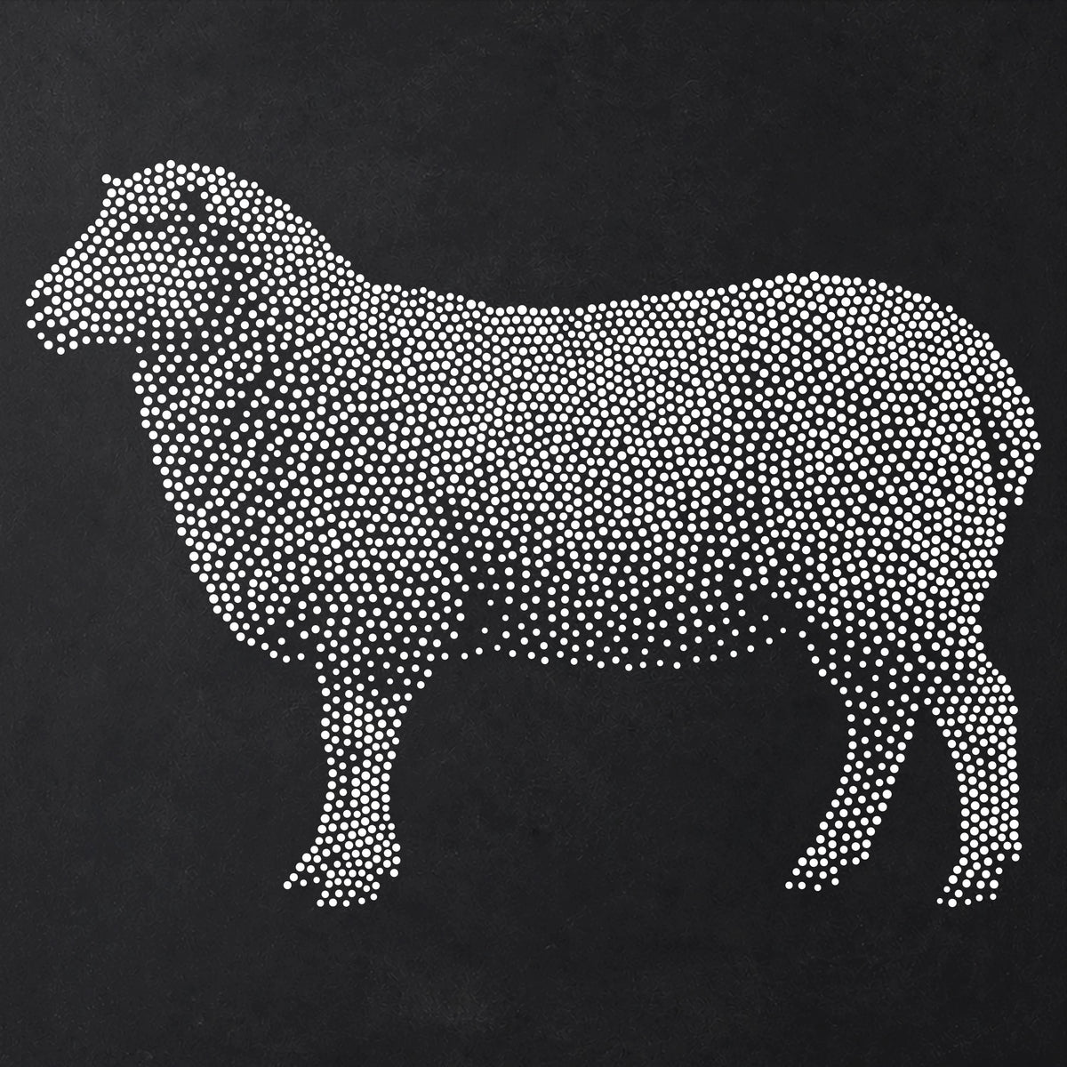 Sheep Stencil | Realistic Mylar Stipple Wall Art, Crafts (Large - 300mm / 12" approx)