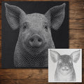 Pig Face Stencil reusable Mylar stencil, 300 x 300 mm
