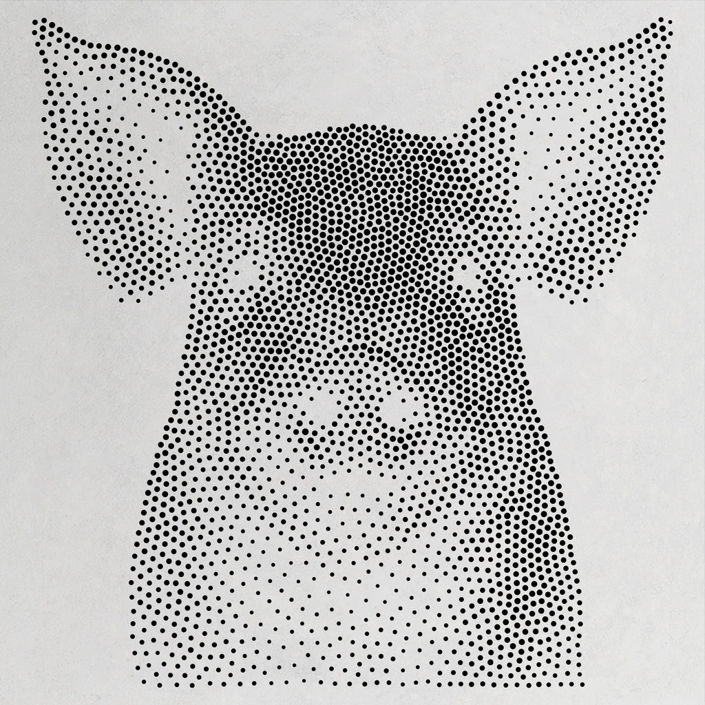 Pig Face Stencil | Realistic Mylar Stipple Wall Art, Crafts (Large - 300mm / 12" approx)