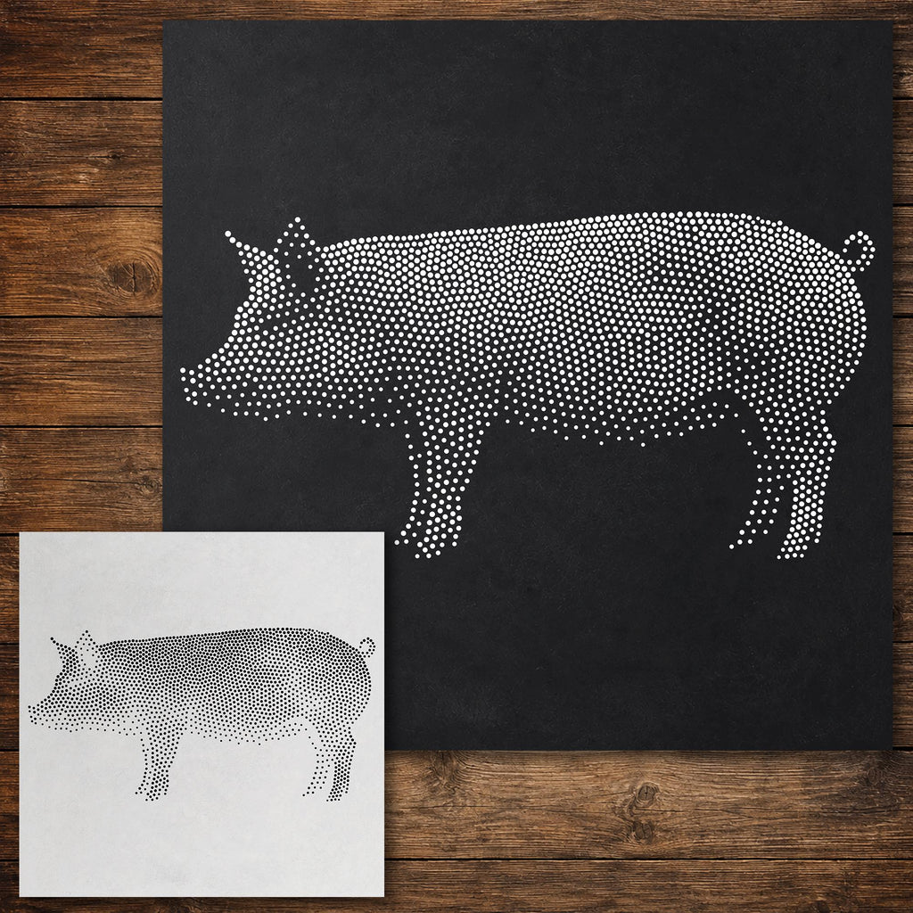 Pig Side Profile Stencil reusable Mylar stencil, 300 x 300 mm