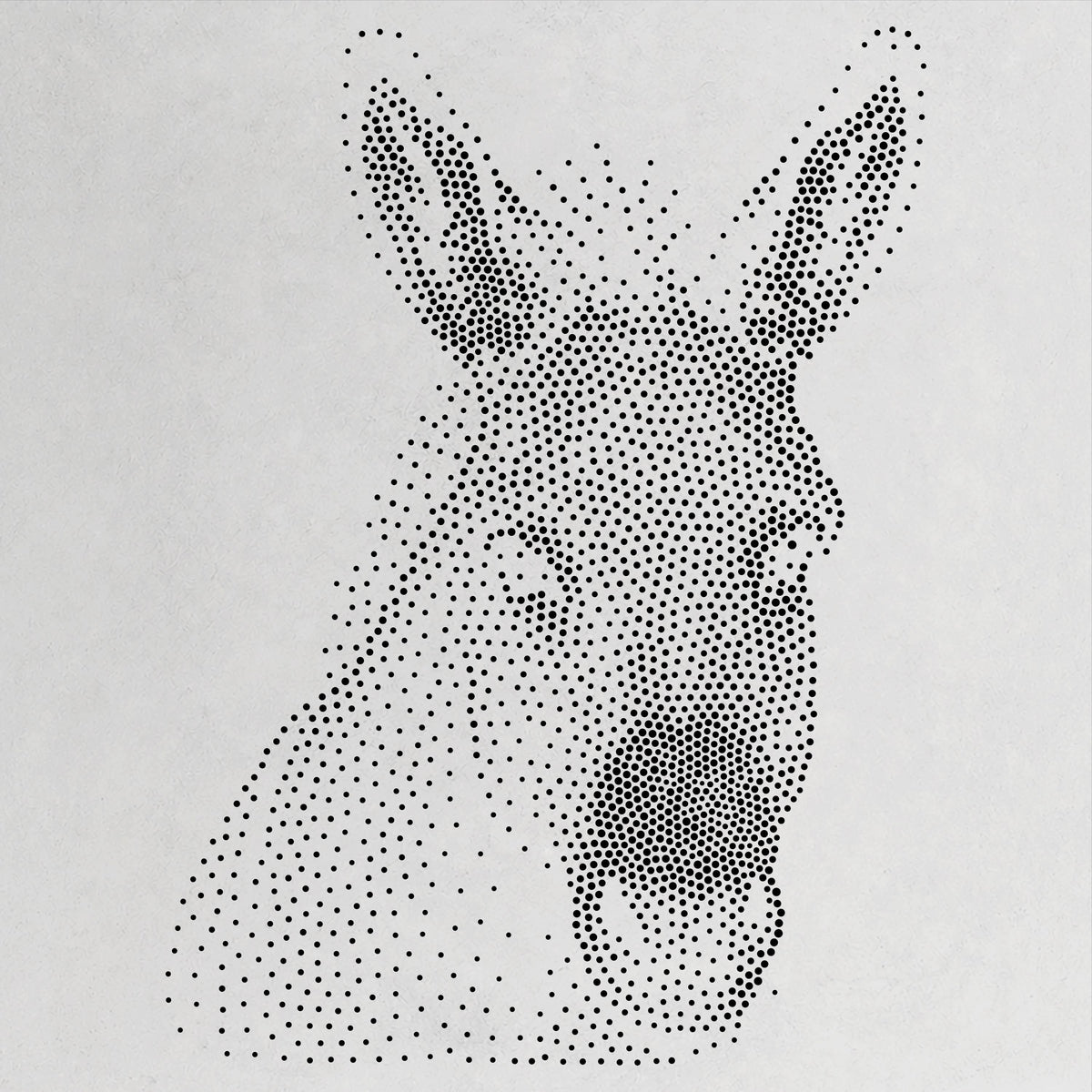 Donkey Face Stencil | Realistic Mylar Stipple Wall Art, Crafts (Large - 300mm / 12" approx)