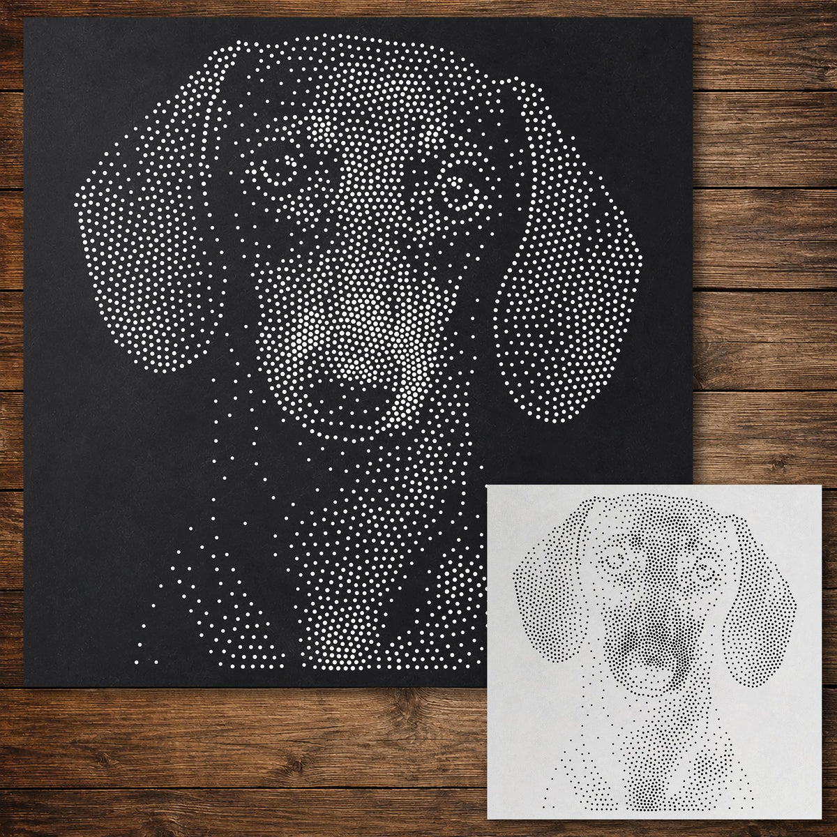 Dachshund Dog Stencil reusable Mylar stencil, 300 x 300 mm