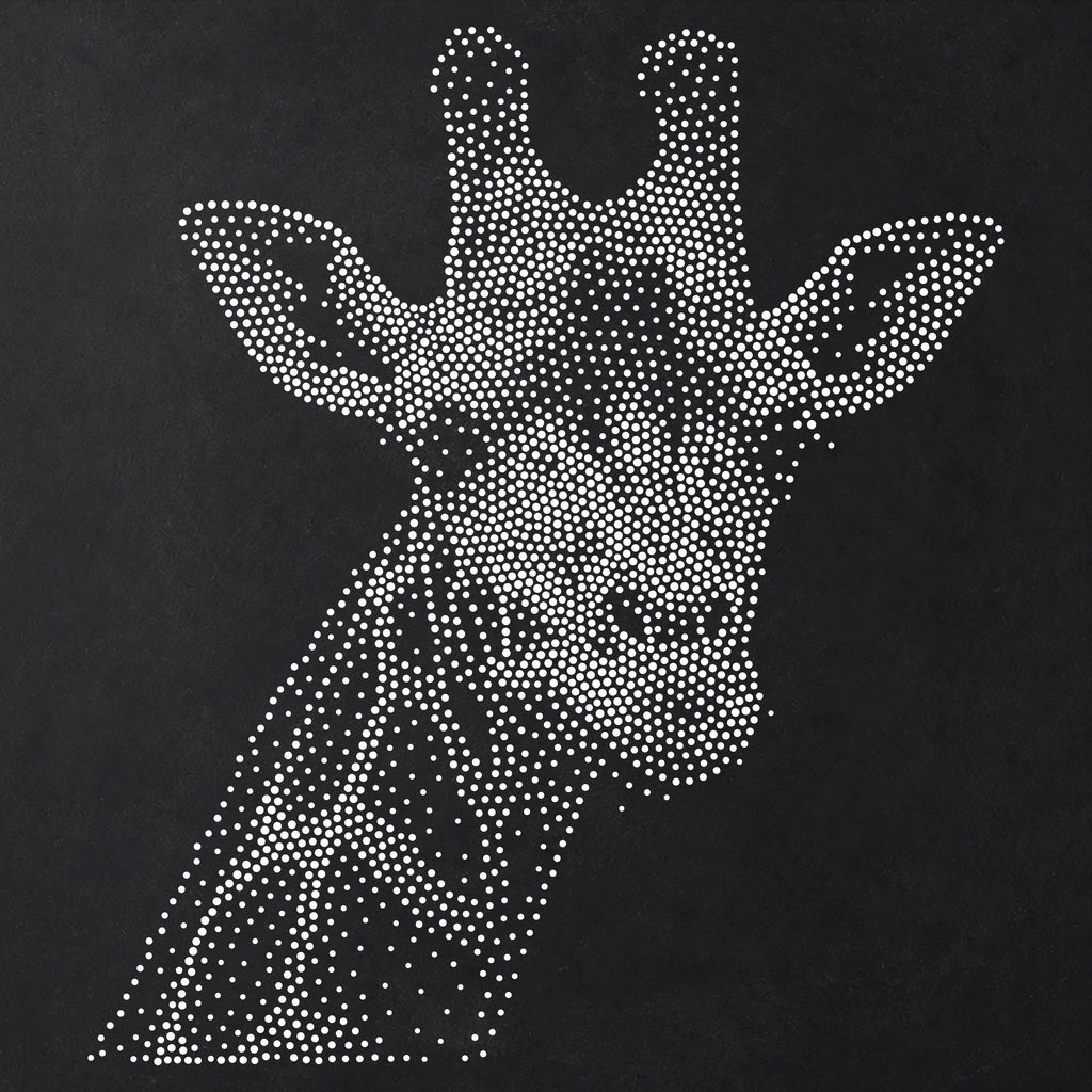 Giraffe Portrait Stencil | Realistic Mylar Stipple Wall Art, Crafts (Large - 300mm / 12" approx)