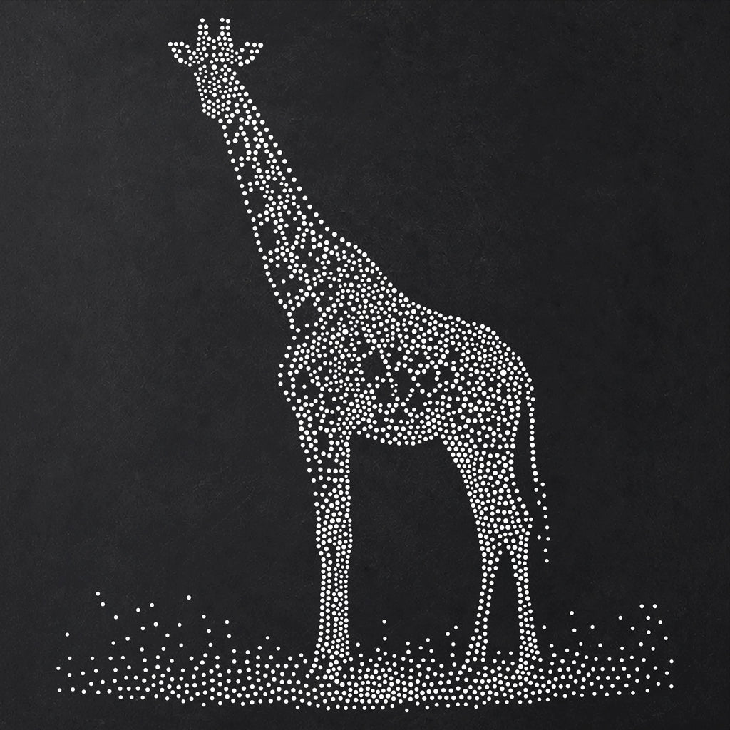 Giraffe Stencil | Realistic Mylar Stipple Wall Art, Crafts (Large - 300mm / 12" approx)