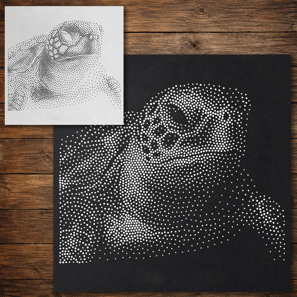 Sea Turtle Portrait Stencil reusable Mylar stencil, 300 x 300 mm