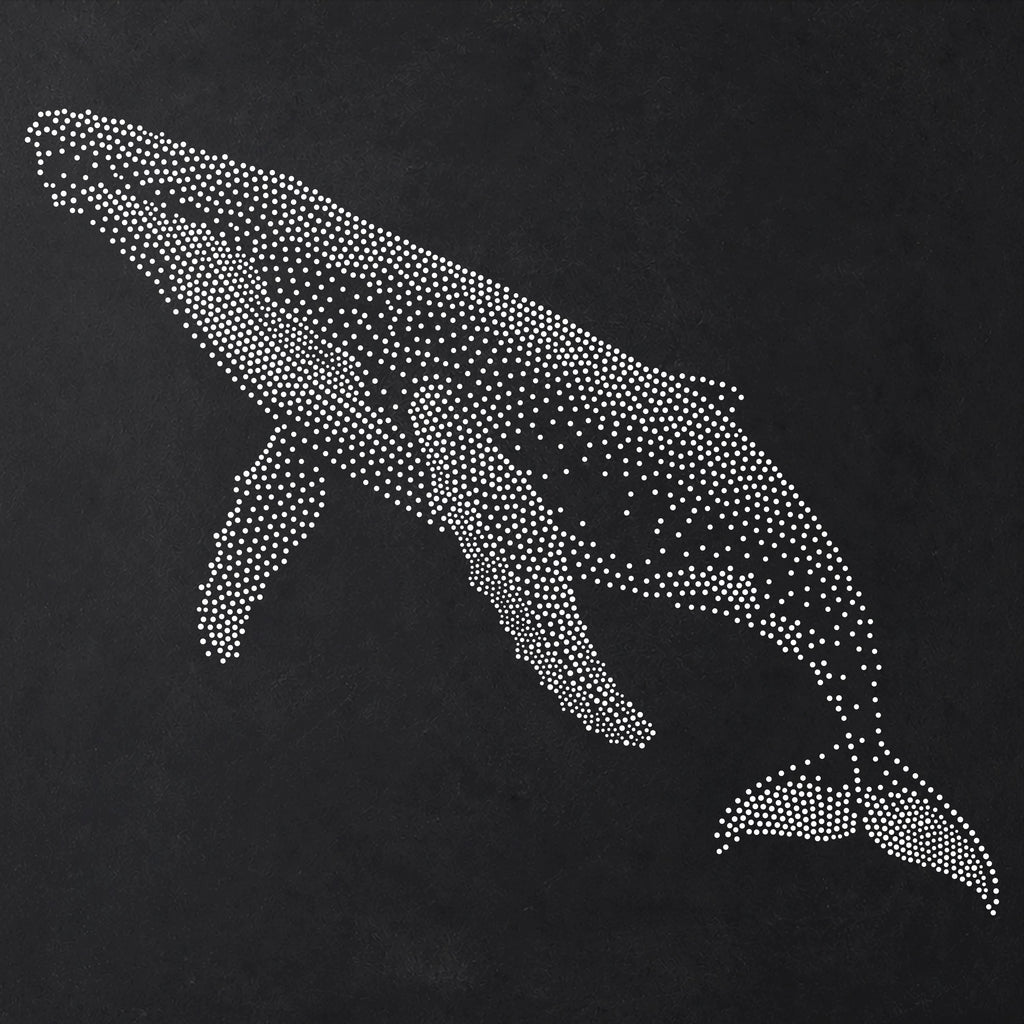 Humpback Whale Stencil | Realistic Mylar Stipple Wall Art, Crafts (Large - 300mm / 12" approx)