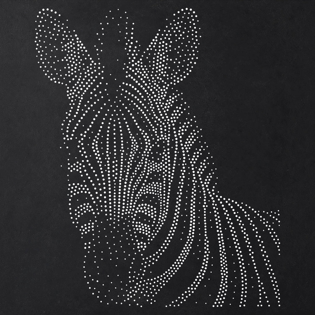 Zebra Portrait Stencil | Realistic Mylar Stipple Wall Art, Crafts (Large - 300mm / 12" approx)