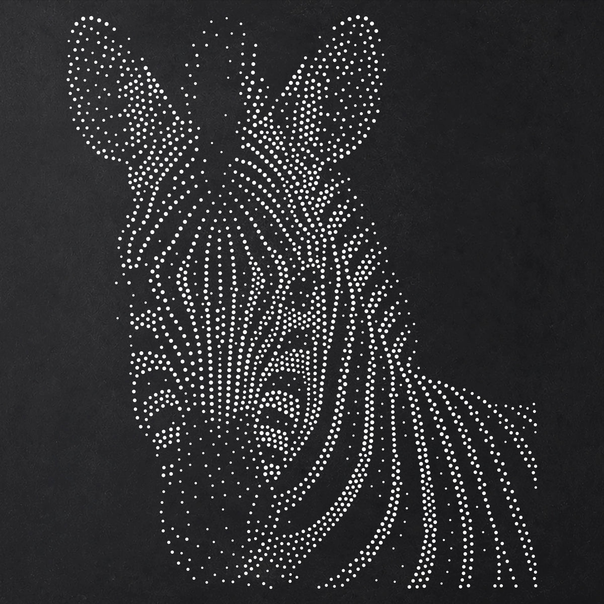 Zebra Portrait Stencil | Realistic Mylar Stipple Wall Art, Crafts (Large - 300mm / 12" approx)
