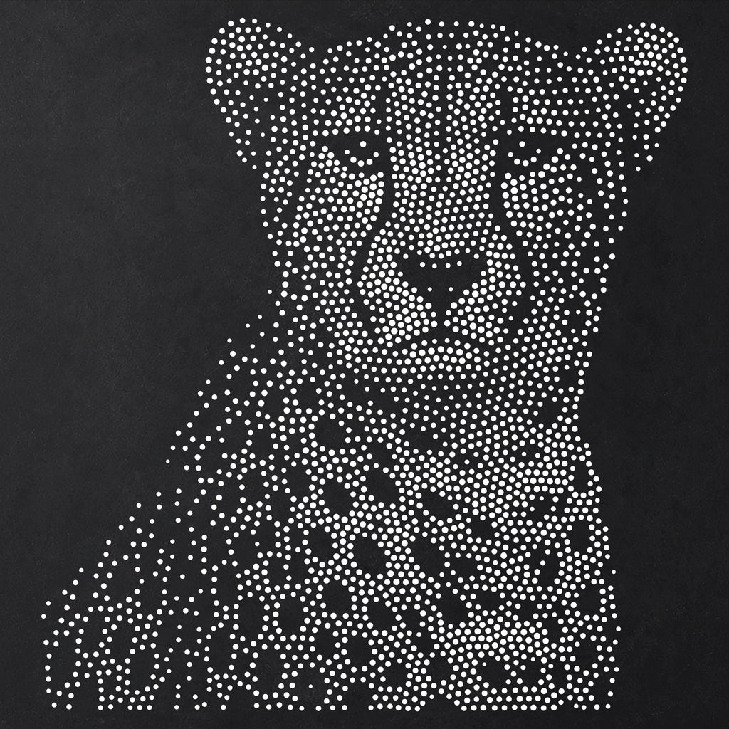Cheetah Portrait Stencil | Realistic Mylar Stipple Wall Art, Crafts (Large - 300mm / 12" approx)