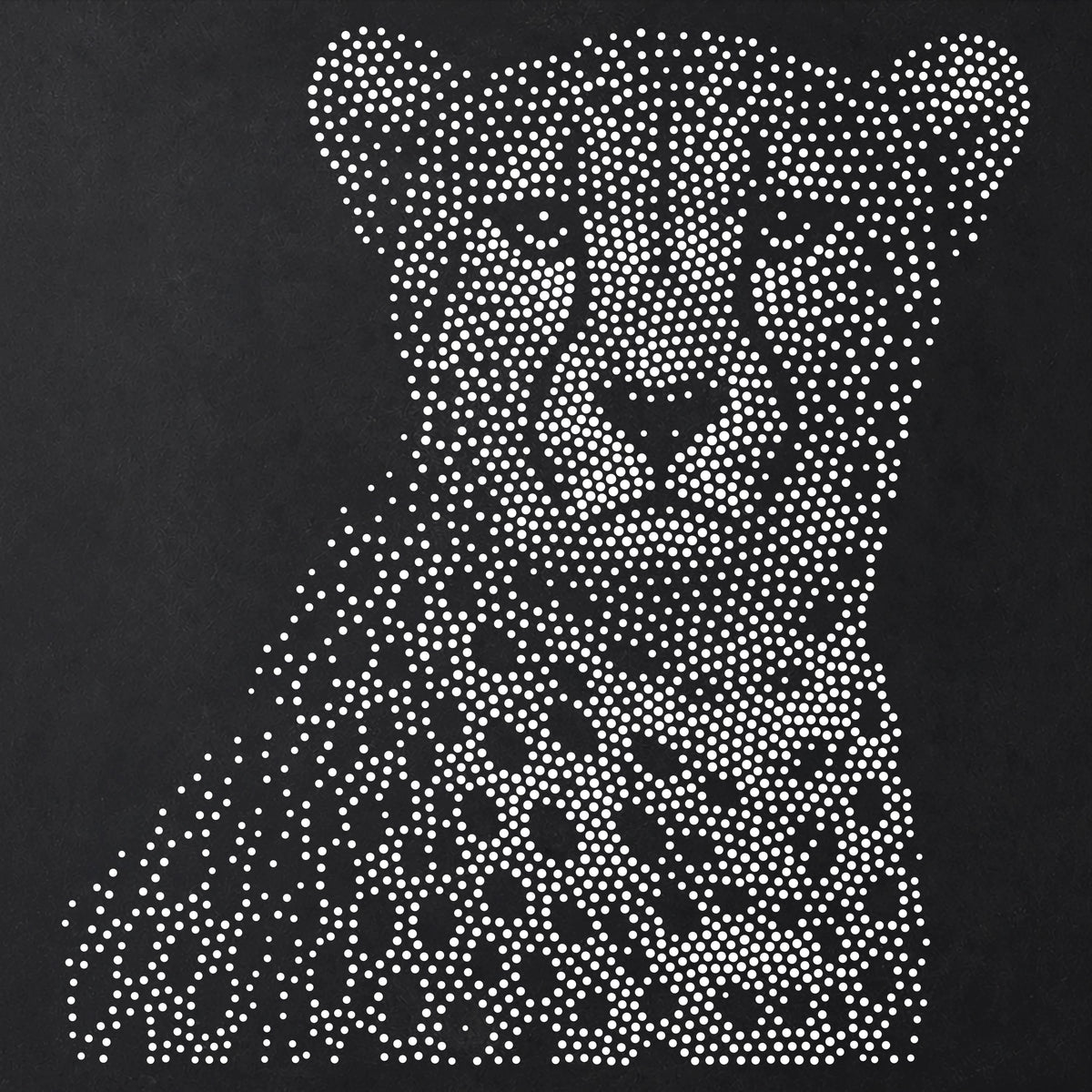Cheetah Portrait Stencil | Realistic Mylar Stipple Wall Art, Crafts (Large - 300mm / 12" approx)
