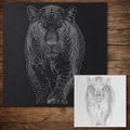 Black Panther Stencil reusable Mylar stencil, 300 x 300 mm