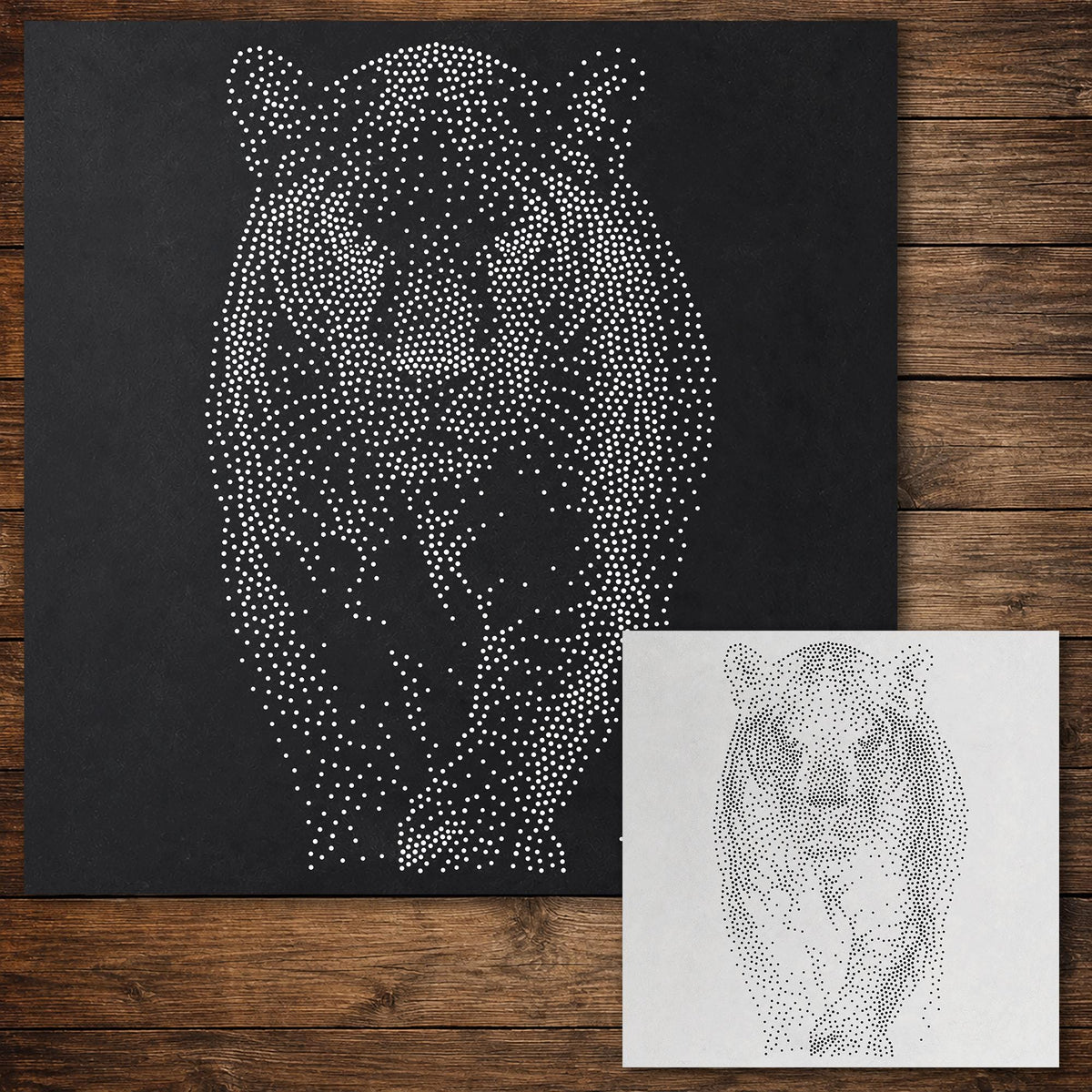 Black Panther Stencil reusable Mylar stencil, 300 x 300 mm