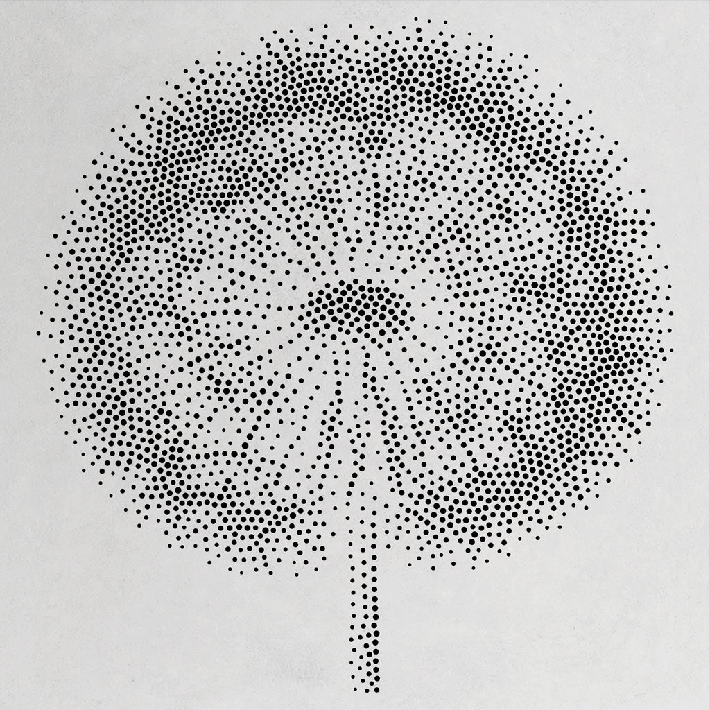 Dandelion Seed Head Stencil | Realistic Mylar Stipple Wall Art, Crafts (Large - 300mm / 12" approx)